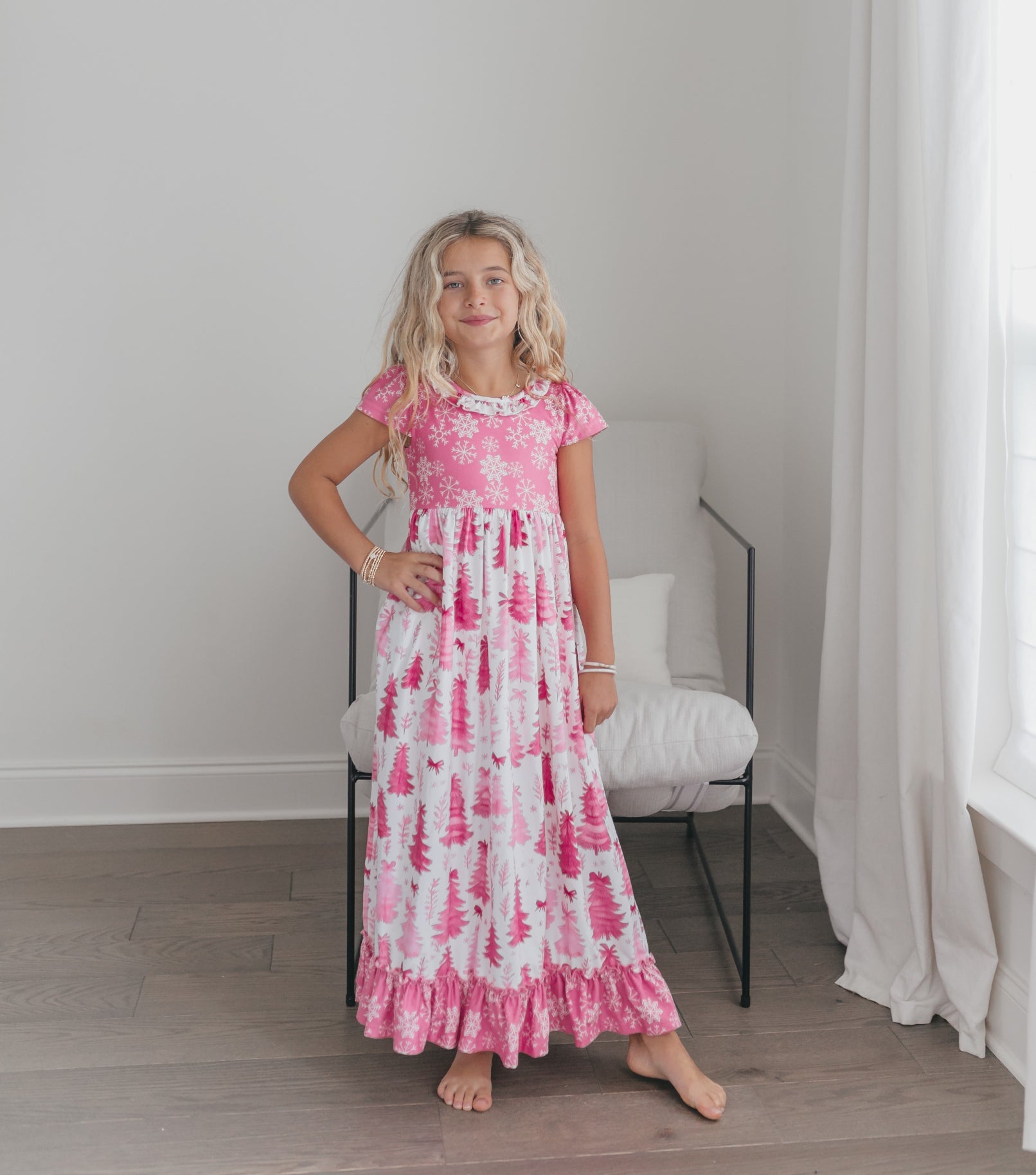 Bright Pink Tree Lounge Gown